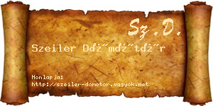 Szeiler Dömötör névjegykártya